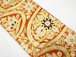 アンティーク　華紋に花更紗模様織り出し袋帯（材料）